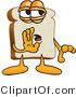 Vector Illustration of a Cartoon Bread Mascot Whispering and Telling Secrets or Gossip by Mascot Junction