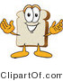Vector Illustration of a Cartoon Bread Mascot with His Arms Open by Mascot Junction