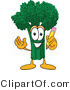 Vector Illustration of a Cartoon Broccoli Mascot Holding a Pencil by Mascot Junction