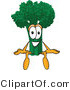 Vector Illustration of a Cartoon Broccoli Mascot Sitting by Mascot Junction