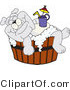 Vector Illustration of a Cartoon Bulldog Mascot Bathing with a Drink in a Wooden Tub by Mascot Junction
