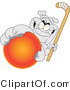 Vector Illustration of a Cartoon Bulldog Mascot Reaching up and Grabbing a Field Hockey Ball by Mascot Junction