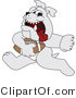 Vector Illustration of a Cartoon Bulldog Mascot Running with a Football by Mascot Junction