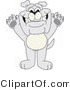 Vector Illustration of a Cartoon Bulldog Mascot Standing with His Paws in the Air by Mascot Junction