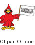 Vector Illustration of a Cartoon Cardinal Mascot Holding a Banner by Mascot Junction