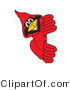 Vector Illustration of a Cartoon Cardinal Mascot Looking Around a Sign by Mascot Junction