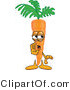 Vector Illustration of a Cartoon Carrot Mascot Holding His Hand up by His Mouth While Whispering a Secret by Mascot Junction