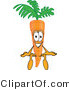 Vector Illustration of a Cartoon Carrot Mascot Sitting by Mascot Junction