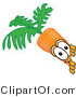 Vector Illustration of a Cartoon Carrot Mascot Sneakily Peeking Around a Corner by Mascot Junction