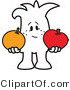 Vector Illustration of a Cartoon Character Outline Comparing Apples to Oranges by Mascot Junction