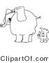 Vector Illustration of a Cartoon Character Outline so Hungry Hes Eating an Elephant by Mascot Junction