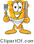 Vector Illustration of a Cartoon Cheese Mascot Holding Silverware - Royalty Free Vector Illustration by Mascot Junction