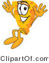 Vector Illustration of a Cartoon Cheese Mascot Jumping by Mascot Junction