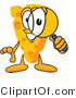 Vector Illustration of a Cartoon Cheese Mascot Looking Through a Magnifying Glass by Mascot Junction