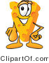Vector Illustration of a Cartoon Cheese Mascot Pointing Outwards at the Viewer by Mascot Junction