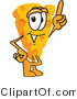 Vector Illustration of a Cartoon Cheese Mascot Pointing Upwards by Mascot Junction