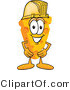 Vector Illustration of a Cartoon Cheese Mascot Wearing a Yellow Hardhat by Mascot Junction