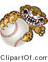 Vector Illustration of a Cartoon Cheetah Mascot Grabbing a Baseball by Mascot Junction