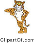 Vector Illustration of a Cartoon Cheetah Mascot Leaning by Mascot Junction