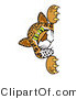 Vector Illustration of a Cartoon Cheetah Mascot Looking Around a Corner by Mascot Junction