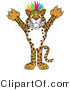 Vector Illustration of a Cartoon Cheetah Mascot with Colorful Hair by Mascot Junction