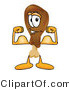 Vector Illustration of a Cartoon Chicken Drumstick Mascot Flexing His Arm Muscles by Mascot Junction