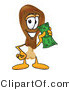 Vector Illustration of a Cartoon Chicken Drumstick Mascot Holding a Dollar Bill by Mascot Junction