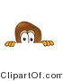 Vector Illustration of a Cartoon Chicken Drumstick Mascot Peeking over a Surface by Mascot Junction