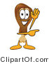 Vector Illustration of a Cartoon Chicken Drumstick Mascot Waving and Pointing by Mascot Junction