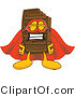 Vector Illustration of a Cartoon Chocolate Mascot Dressed As a Super Hero by Mascot Junction
