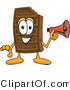 Vector Illustration of a Cartoon Chocolate Mascot Holding a Megaphone by Mascot Junction