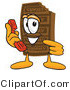 Vector Illustration of a Cartoon Chocolate Mascot Holding a Telephone by Mascot Junction