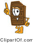 Vector Illustration of a Cartoon Chocolate Mascot Pointing Upwards by Mascot Junction