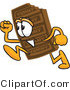 Vector Illustration of a Cartoon Chocolate Mascot Running by Mascot Junction