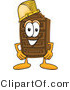 Vector Illustration of a Cartoon Chocolate Mascot Wearing a Hardhat Helmet by Mascot Junction