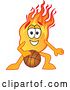 Vector Illustration of a Cartoon Comet Mascot Dribbling a Basketball by Mascot Junction