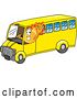 Vector Illustration of a Cartoon Comet Mascot Driving a School Bus by Mascot Junction