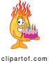 Vector Illustration of a Cartoon Comet Mascot Holding a Birthday Cake by Mascot Junction