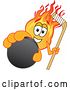 Vector Illustration of a Cartoon Comet Mascot Holding out a Hockey Puck by Mascot Junction