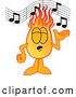 Vector Illustration of a Cartoon Comet Mascot Singing by Mascot Junction