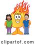 Vector Illustration of a Cartoon Comet Mascot with Happy Students by Mascot Junction