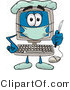 Vector Illustration of a Cartoon Computer Mascot Plastic Surgeon with a Knife by Mascot Junction