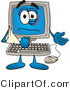Vector Illustration of a Cartoon Computer Mascot with His Arm in a Sling by Mascot Junction