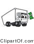 Vector Illustration of a Cartoon Delivery Truck Mascot Holding Cash by Mascot Junction