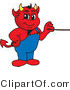 Vector Illustration of a Cartoon Devil Mascot Holding a Pointer Stick by Mascot Junction