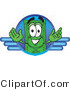 Vector Illustration of a Cartoon Dollar Bill Mascot on a Blue Business Logo by Mascot Junction