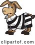 Vector Illustration of a Cartoon Donkey Mascot Character in a Jail Suit by Mascot Junction