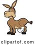 Vector Illustration of a Cartoon Donkey Mascot Character with a Leg in a Cast by Mascot Junction
