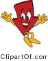 Vector Illustration of a Cartoon down Arrow Mascot Jumping by Mascot Junction