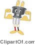 Vector Illustration of a Cartoon Electric Plug Mascot Flexing by Mascot Junction